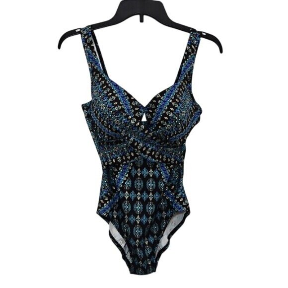 Miraclesuit New Amarna Criss Cross Escape One Piece Swimsuit Size 10 Underwire - Picture 2 of 7